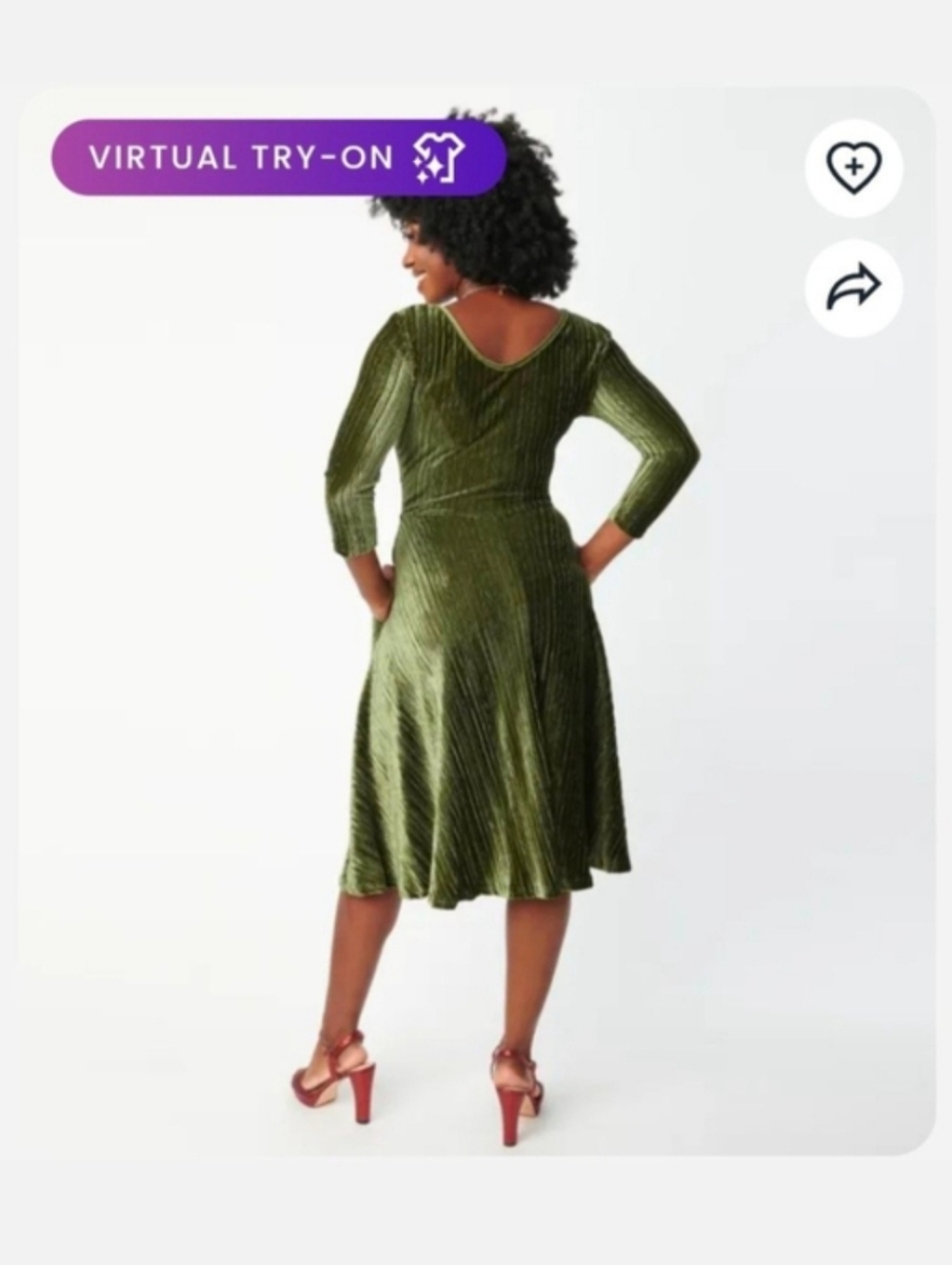 NWT VooDoo Vixen Olive Velvet Embossed/Quilted Swing Dress - Picture 13 of 13